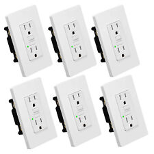 20 Amp Ground Fault Receptacle Outlet Electric Supplies Withwall Plate White 6pack