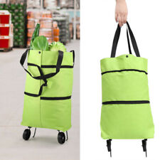 Folding Luggage Rolling Trolley Utility Shopping Cart Basket Bag Tote With Wheels