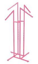 4 Way Clothing Rack Hot Pink Slant Arm Garment Retail Display 48 72 H Adjust