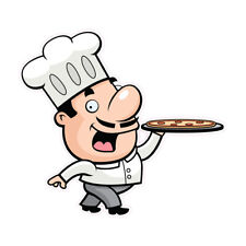 Chef With Pizza Concession Restaurant Food Truck Die Cut Vinyl Sticker