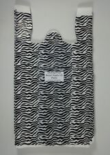 Zebra Print Design Plastic T Shirt Retail Shopping Bags Handles 115 X6 X21