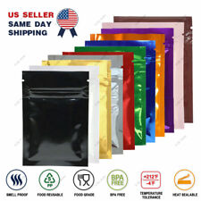 Multi Size Both Sided Colored Glossy Mylar Foil Zip Lock Bag Wholesale Z01