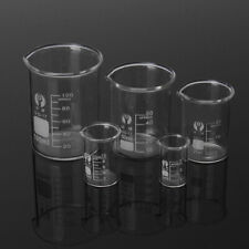 5pcsset Glass Beaker Laboratory Chemistry Lab Measuring Glassware Volumetric