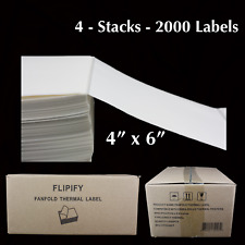 2000 4x6 Fanfold Direct Thermal Shipping Labels For Zebra Amp Rollo Printers