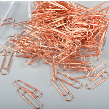 200pcs Rose Gold Paper Clips Metal Bookmarks Stationery Office Supplies