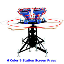 6 Color 6 Station Silk Screen Printing Machine Rotary Press Printer For Shirt