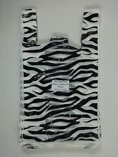 Zebra Print Design Plastic T Shirt Retail Shopping Bags Handles 115 X 6 X 21