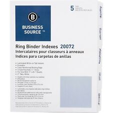 Business Source 3 Ring Plain Index Divider Set Of 5 Tabs White Package