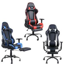 Ergonomic Computer Gaming Chair With Footrest Office Gaming Racing Recliner