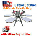 Ca Pick-up 6 Color 6 Station Screen Printing Press Machine Micro Registration