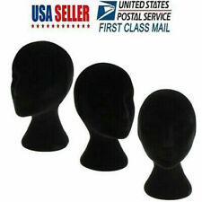 Black Female Styrofoam Foam Mannequin Head Model Wig Glasses Hat Display Stand