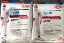 Two 2 New Tyvek Protective Suitscoveralls Size Lxl 14323