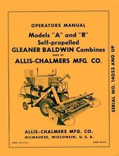 Allis Chalmers A R Gleaner Combine Operators Manual