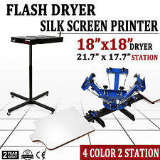 4 Color 2 Stations Silk Screen Printing Press Machine 18 Flash Dryer Equipment