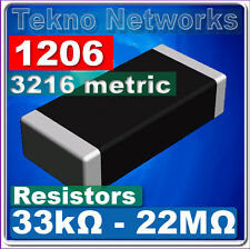 1206 3216 Metric Smd Smt Resistors 100pcs Range 33k 22m Ohm