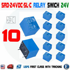 10pcs Relay Switch Srd 24vdc Sl C 5 Pins 24 V Dc Pcb Mini Type Spdt 10a Blue 24v