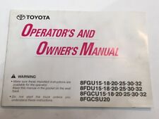 Toyota 8fgu15 8fdu15 8fgcu15 8fgcsu2 Etc Forklift Owner Operator Maint Manual