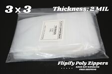 3x3 Clear 2 Mil Zip Bags Poly Plastic Reclosable Mini Small Seal Baggies Bag