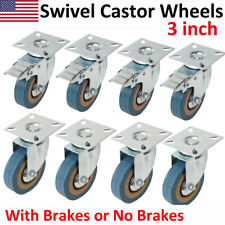 48 Pack 3 Swivel Castor Wheels Heavy Duty Trolley Furniture Casters With Brake