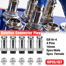 10pcs 4 Pin Aviation Plug 16mm Male Female Panel Socket Metal Connector Gx16 4