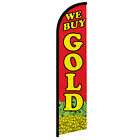 We Buy Gold Full Curve Windless Swooper Advertising Flag Se Compra Oro Pawn