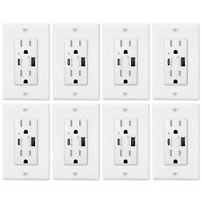 Usb Charger Wall Outlet 58a Type A Amp Type C Tamper Resistant Receptacle White8