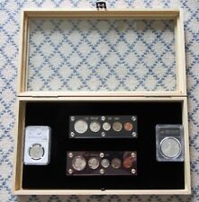 Natural Wood Glass Top Jewelry Coin Paper Money Display Case New In Box Sealed