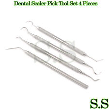 Dental Scaler Pick Carbon Steel Tool Set 4 Pieces Pr 0077