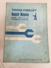 Toyota Repair Manual Fork Lift Hydraulic System Fg10 Fg14 Fg15 786