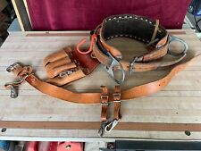 Used Bashlin Industries Lineman Climbing Belt No 88s Sized20 With 5 Tool Pouch