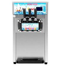 18lh Commercial Soft Serve Ice Cream Maker 3 Flavors Ice Cream Machine Dsu