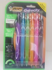 Bic Gelocity Assorted Gel Pen 07mm Medium Point Retractable Pens 6 Pack