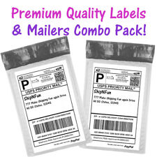 6x10 Bubble Mailers White Half Sheet Shipping Labels Padded Envelopes 6x9 Poly