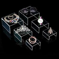 Chuangdi 2 Sets Clear Acrylic Display Risers Jewelry Display Riser Shelf