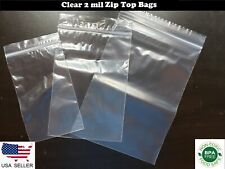 Clear Plastic Reclosable Zipper Baggies 2mil Top Zip Lock Seal Bags Candy Snack