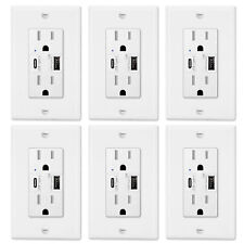Usb Charger Wall Outlet 58a Type A Amp Type C Tamper Resistant Receptacle White6