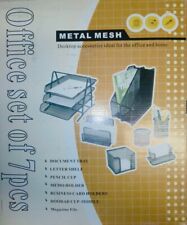 White Kaiman Mesh Desk Organizer For Office Supplies Amp Accessories 7 Pc Set