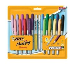 Discontinued 20 Pack Bic Marking Permanent Marker Pens Incl Metallic Silver Gold
