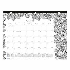 Blueline 2018 2019 Doodleplan Academic Coloring Desk Pad Calendar Botanica