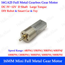 Dc5v12v Slow Speed Micro 16mm Gearbox Mini Metal Gear Motor Diy Robot Smart Car