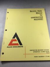 Allis Chalmers Service Tools Manual For Construction Machinery