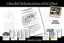 Craftsman 6 Metal Lathe Operating Instructions And Parts List Manual 10920630