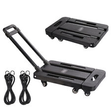 440lbs Cart Folding Dolly Collapsible Trolley Push Hand Truck Moving With 6 Wheels