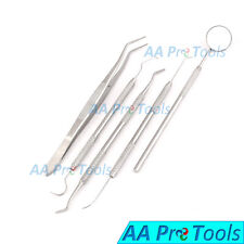 5pcs Pick Carving Dental Tool Dentist Stainless Steel Clean Teeth Mirror Pr 0061