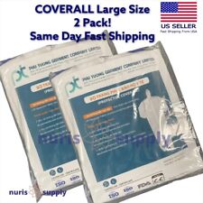 Coverall Large 2pcs Protective Safety Elastic With Wristankle Hood Zipper