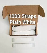 1000 Self Sealing Plain White Currency Straps Money Bills Paper Bands Usa Made