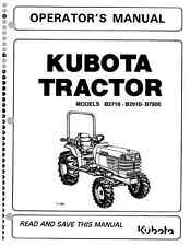 Kubota B2710 B2910 B7800 Tractor Operators Manual
