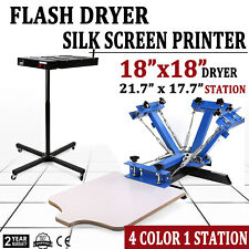 4 Color 1 Station Silk Screen Printing Equipment Flash Dryer T Shirt Press Kit