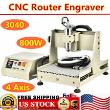 Cnc 4 Axis 3040 Router Engraver Pcb Wood Drill Milling 3d Engraving Machine 800w