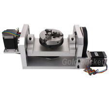 Cnc Router Rotary Table Rotational Axis 4th 5th Axis A C Axis 100mm Chuck 3 Jaw